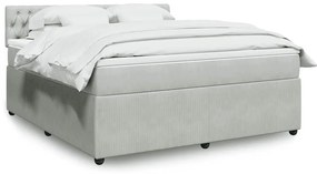 vidaXL Cama com molas/colchão 180x200 cm veludo cinzento-claro