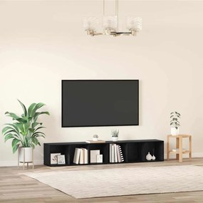 Conjunto de móvel de TV 2 pcs Carvalho Preto 37 x 35 x 107 cm