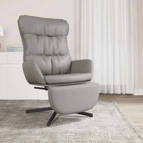 vidaXL Cadeira de descanso +apoio pés couro artificial cinza antracite