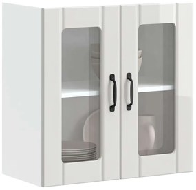 Armário parede de cozinha porta vidro Lucca branco brilhante