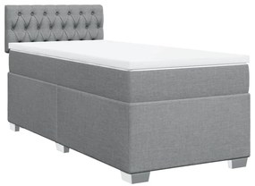 Cama com molas/colchão 90x190 cm tecido cinzento-claro