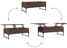 Mesa centro 100x50x40 cm deriv. madeira/metal carvalho castanho