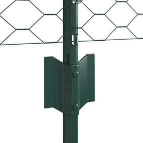 Postes de Cerca vidaXL 5 pcs Canal U Verde 120 cm de Aço, Cerca Hexago