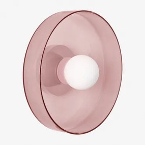 Aplique De Parede Em Vidro E Aço Inoxidável Jaxal Cor-de-rosa & Ø35 Cm - Sklum