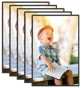 vidaXL Molduras para parede 5 pcs 42x59,4 cm MDF preto