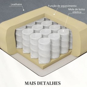 Poltrona Relax Reclinável Elétrica Elevatória com 8 Pontos de Massagem Aquecimento Lombar Revestida em Couro Sintético Cinzento