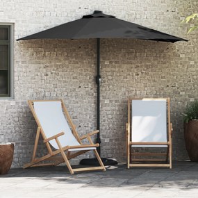 vidaXL Guarda-sol de Jardim Preto 294 x 150 x 223 cm tecido
