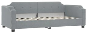 Sofá-cama com gavetão 100x200 cm tecido cinzento-claro