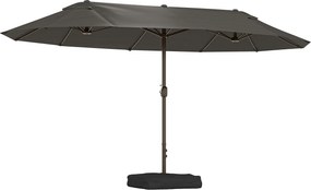 Outsunny Guarda-sol XXL Retangular 4,6 m com Manivela e Base — Cinzento | Aosom Portugal