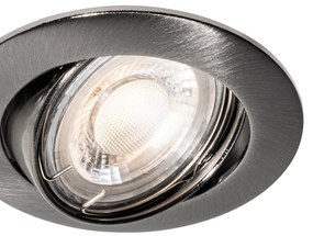 Foco embutido moderno Cinza-escuro GU10 50 mm Redondo Inclinável - Edu Moderno