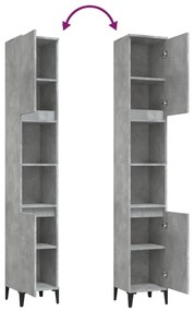 Armário WC 30x30x190 cm derivados de madeira cinzento cimento