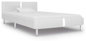 280831 vidaXL Estrutura de cama 90x200 cm couro artificial branco