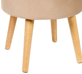 Tamborete com arrumação em veludo creme NEELY Beliani