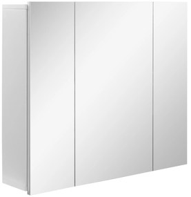 kleankin Armário de Casa de Banho com 3 Portas com Espelho Armário de Parede com Prateleiras Internas Ajustáveis 70x15x60 cm Branco