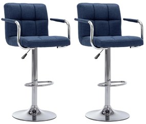 vidaXL Cadeiras de bar 2 pcs tecido azul