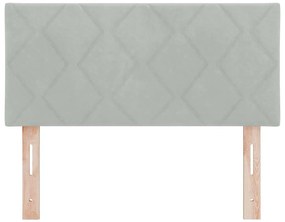 Cabeceira LED - Design de blocos de diamante, cinza claro, 90 cm, velu