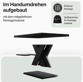 Mesa de centro Detroit  90x60x45cm Preta