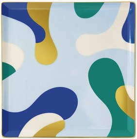 Tabuleiro decorativo artesanal em porcelana Gaia