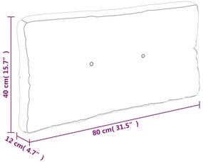 Almofadão para sofá de paletes 80x40x12 cm tecido cinza
