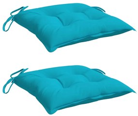 Almofadões de cadeira 2 pcs 50x50x7 cm tecido oxford turquesa