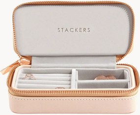 Caixa de joias de viagem rosa pálido