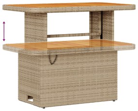 Conjunto de Sofá de Jardim de 10 Peças com Almofadas Bege de Vime de P