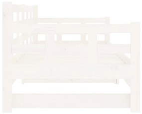 Estrutura sofá-cama de puxar 2x(80x200) cm pinho maciço branco