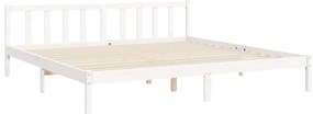 Cama sem colchão 200x200 cm madeira de pinho maciça branco
