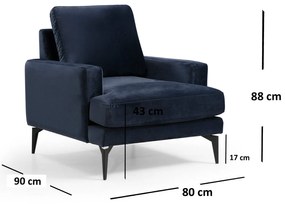 Cadeira Wing Papira – Azul Marinho – 80x90x88 cm
