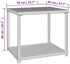 Mesa de apoio 55x45x49 cm vime PE preto
