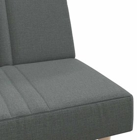 Sofá-cama tecido cinzento-escuro