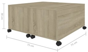 Mesa de centro 75x75x38 cm contraplacado carvalho sonoma