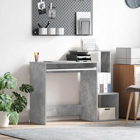 vidaXL mesa de computador cinza cinza concreto