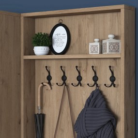 Cabide Hall Stand P6 – Nogueira e Branco – 119,6 x 182,8 x 37,5 cm