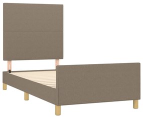 Estrutura cama sem colchão 90x200 cm tecido cinza-acastanhado