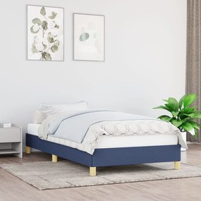 346792 vidaXL Estrutura de cama 90x200 cm tecido azul