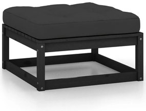 6 pcs conjunto lounge de jardim com almofadões pinho maciço