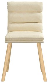 Cadeiras de jantar 4 pcs tecido cor creme