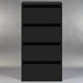 Cómoda com 4 Gavetas - 40x41x76 cm - derivados de madeira - preto