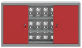 Armário de Ferramentas de Parede vidaXL com Painel de Ferramentas Verm