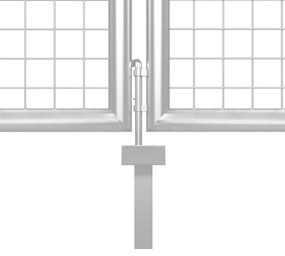 Portão de jardim 350x100 cm aço prateado