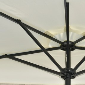 Chapéu de Sol de Jardim com 24 Luzes LED Solar 265x135x240 cm Chapéu d