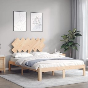 Estrutura de cama com cabeceira 120x200 cmmadeira maciça