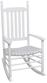 Cadeira de baloiço com assento curvo madeira branco