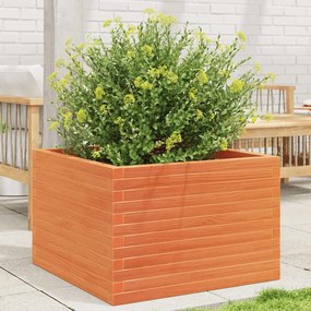 vidaXL Vaso/floreira de jardim 70x70x46 cm pinho maciço castanho-mel