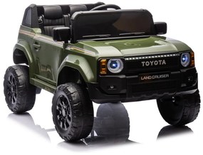 Carro elétrico para Crianças Toyota Land Cruiser PRADO 12V 4x4 Rodas Espuma EVA, assento couro ecológico Verde