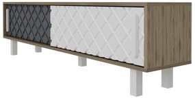 Móvel TV Rob – Carvalho/Branco/Antracite – 180x48,2x35 cm