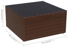 Cadeira de jardim com banco vime castanho