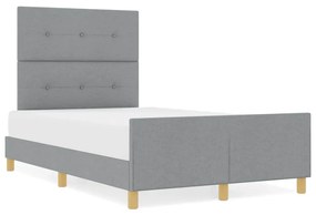 Estrutura de Cama Cinza Claro 120x200 cm Tecido