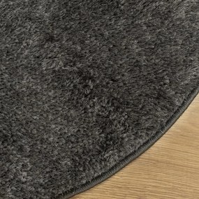 Tapete de pelo alto aspeto brilhante ISTAN Ø 200 cm antracite